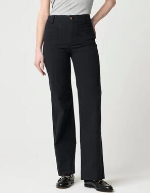 J.Crew Lizzie Wide Leg Black Linen Blend Pants 36 Waist Tall Front Pockets Work